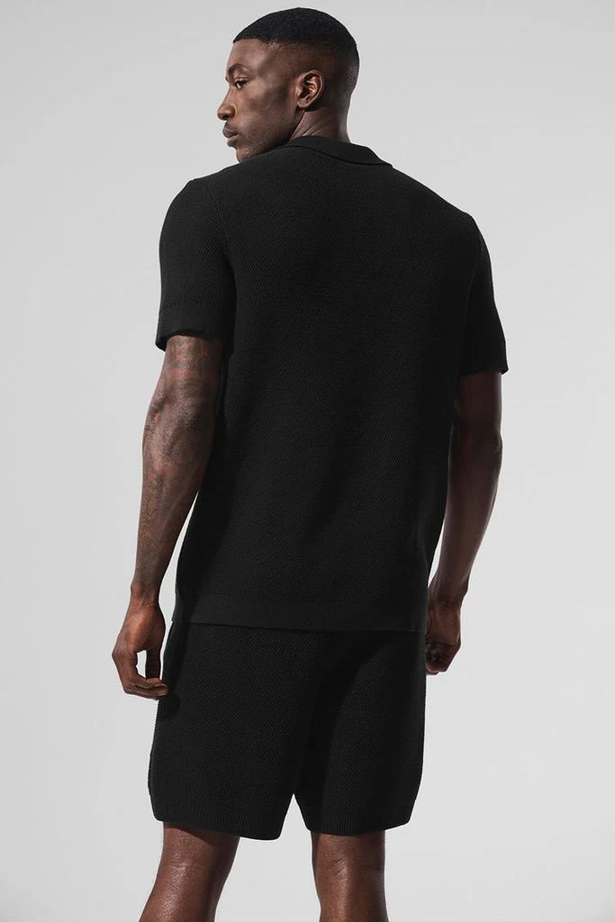 Alo Sports Club Sweater Knit Polo - Black 3
