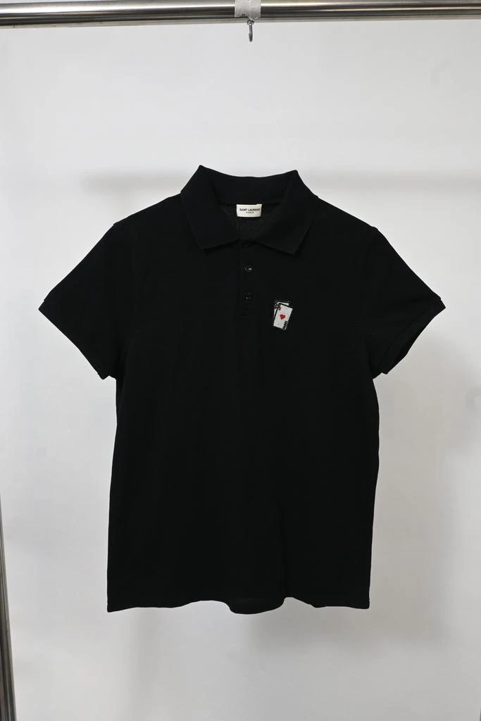 Yves Saint Laurent Playing Card Polo Shirt in Black Cotton 5