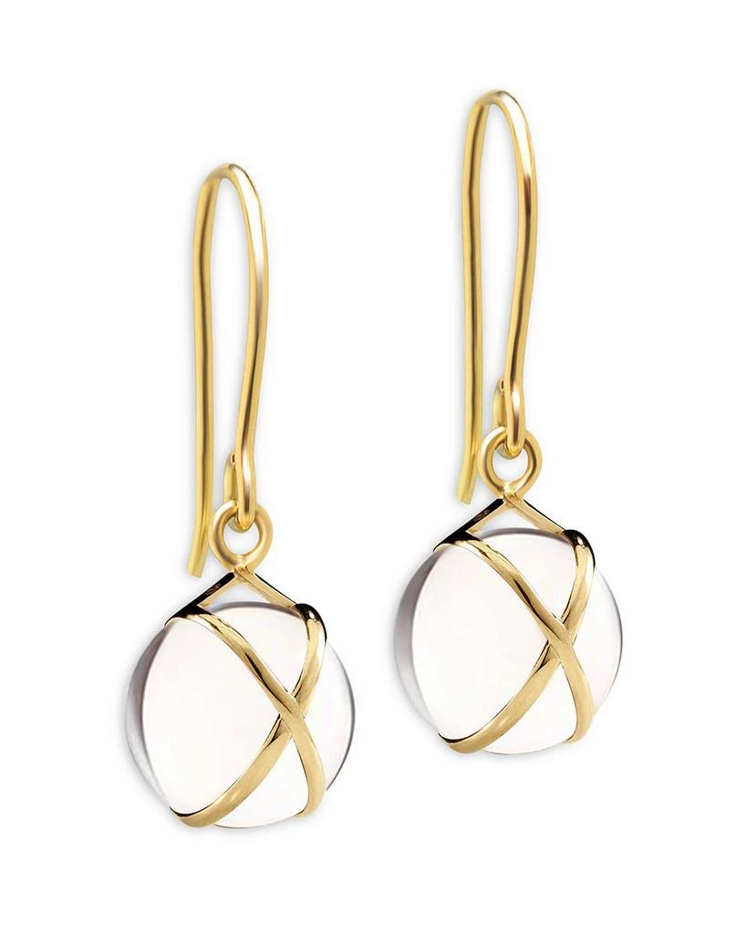L. Klein 18K Yellow Gold Prisma Crystal Quartz Crossover Drop Earrings 1