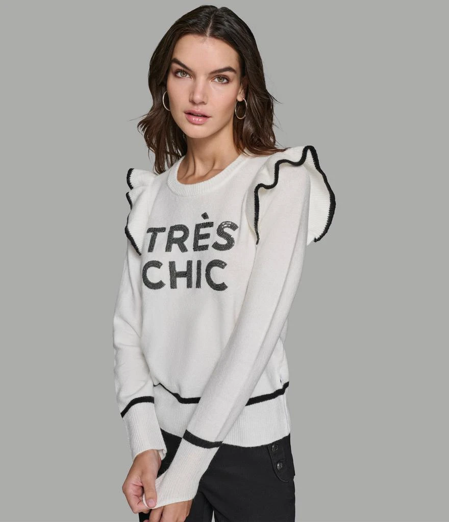 Karl Lagerfeld Paris TRES CHIC RUFFLE SLEEVE SWEATER 1