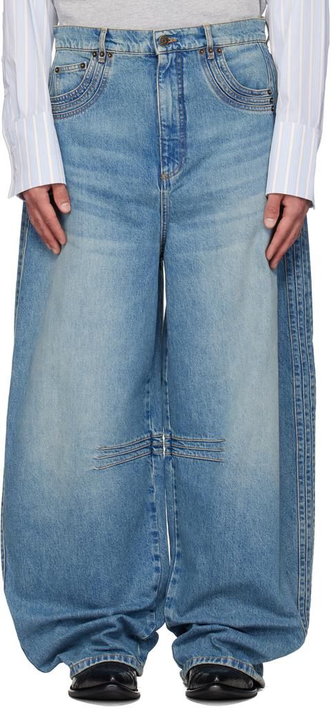 Blue Samy Wide Leg Jeans – On Sale Now with Up to 46% Off
