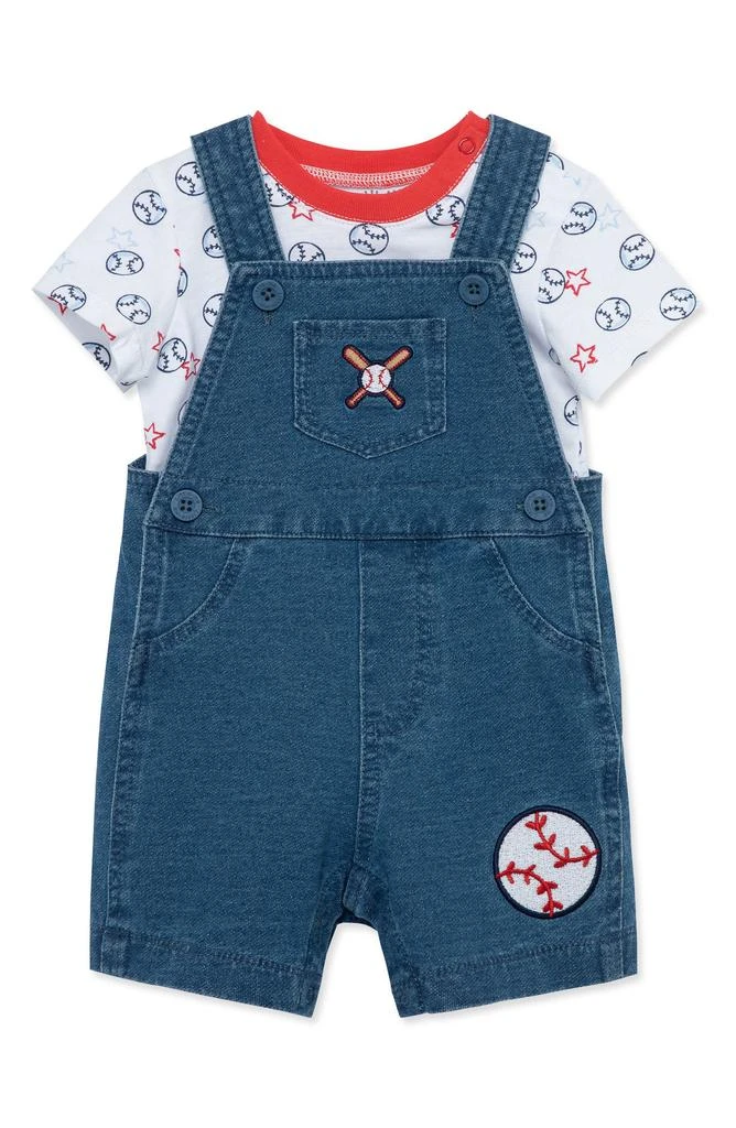 Little Me Baseball T-Shirt & Shortalls Set 3