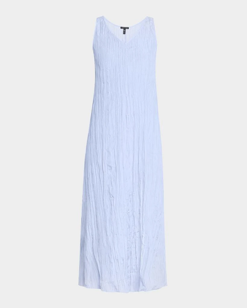 Eileen Fisher Sleeveless Crinkled Silk Midi Dress 1