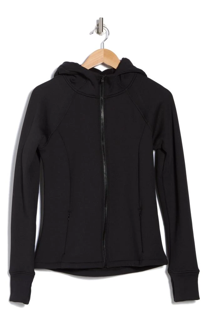90 DEGREE BY REFLEX Fleece Lined Scuba Knit Full Zip Hoodie 3