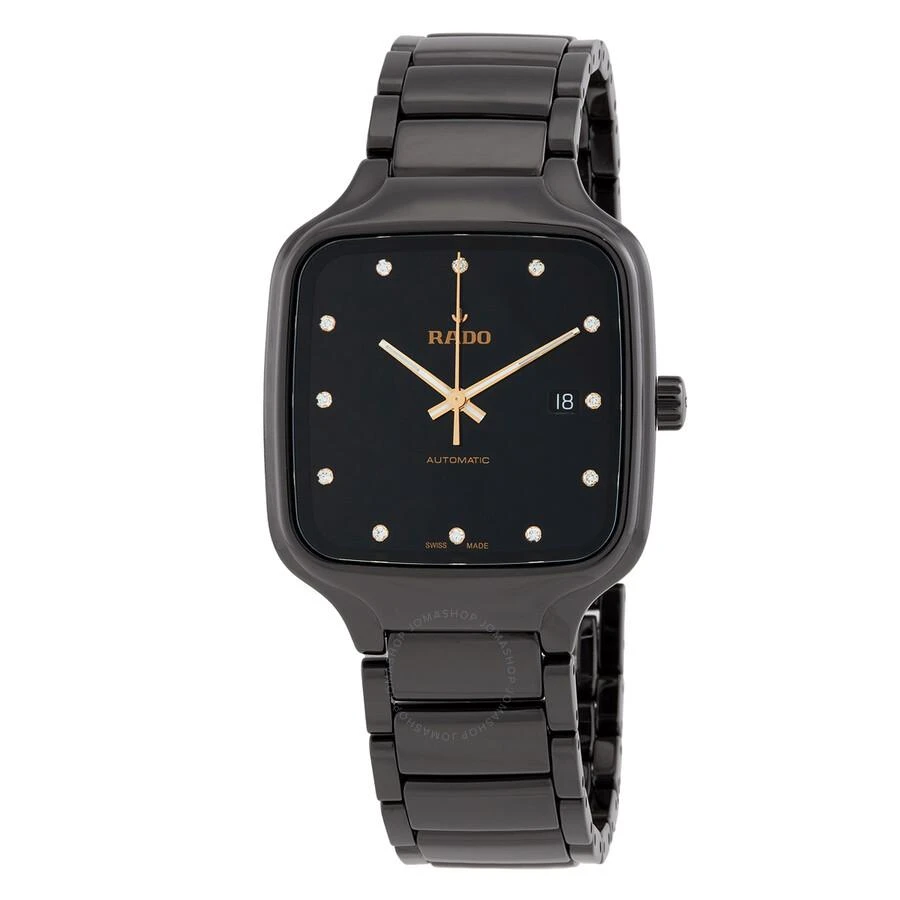 Rado Automatic Diamond Black Dial Unisex Watch R27078702 1