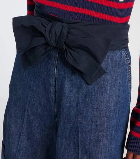 Valentino Bow-detail chambray Bermuda shorts 4