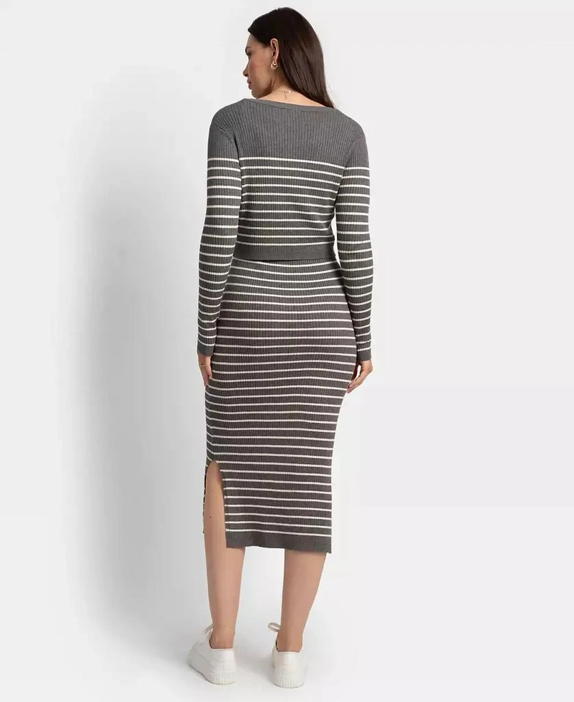 Seraphine Women's Maternity Soft-Stretch Ribbed Sweater Midi Dress 2