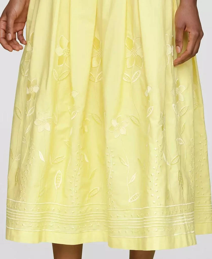 Avec Les Filles Women's Cotton Embroidered Midi Skirt 7