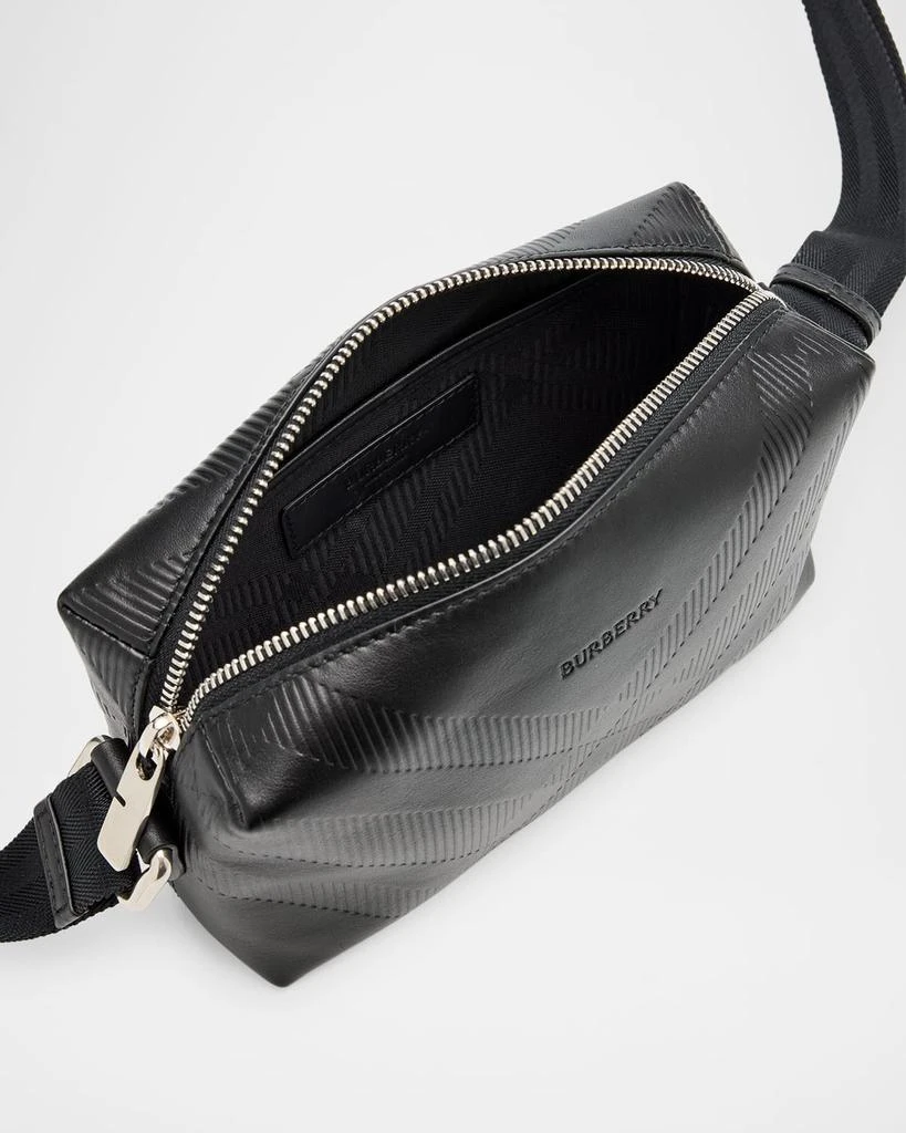 Burberry Men's Check Embossed Leather Mini Crossbody Bag 4