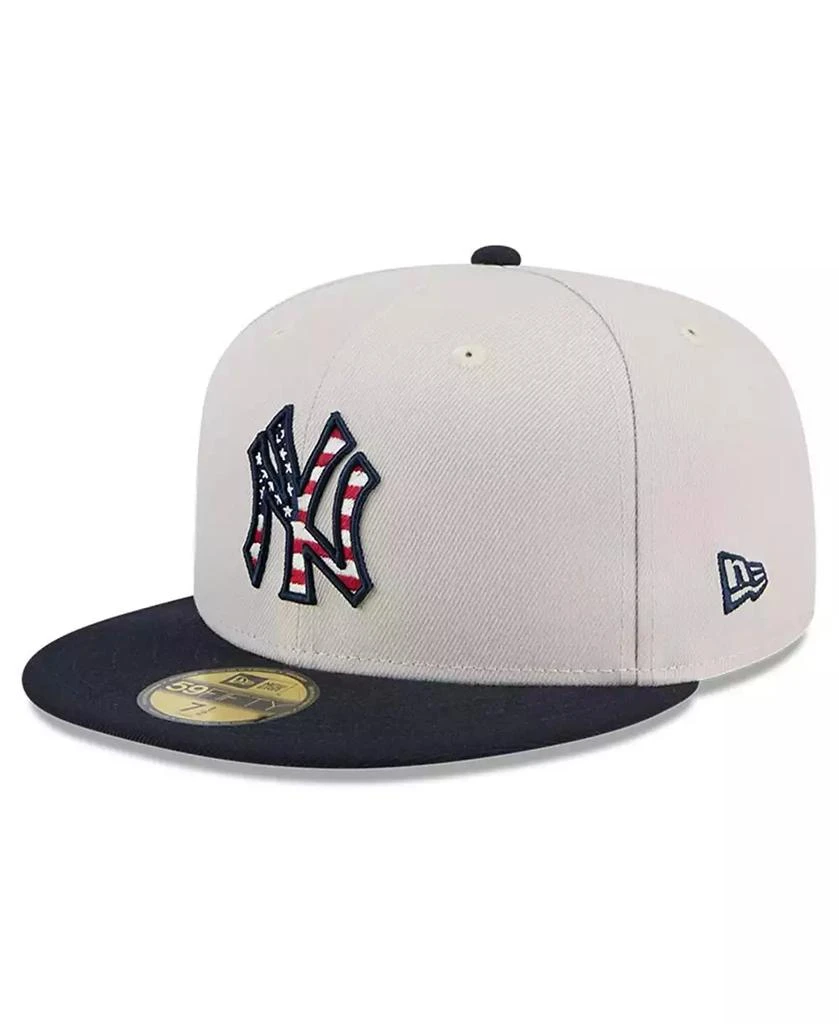 New Era Men's Khaki/Black New York Yankees 2024 Fourth of July 59FIFTY Fitted Hat 3
