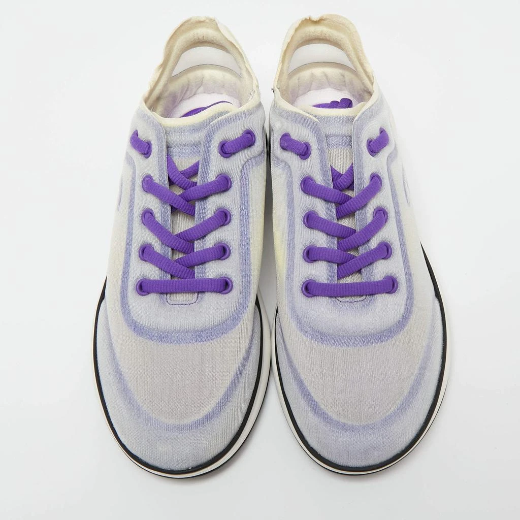 Chanel Chanel Purple/White Net And Fabric Lyrca Logo Trainers Sneakers Size 39 3