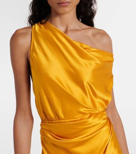 The Sei Draped silk satin wrap gown 4