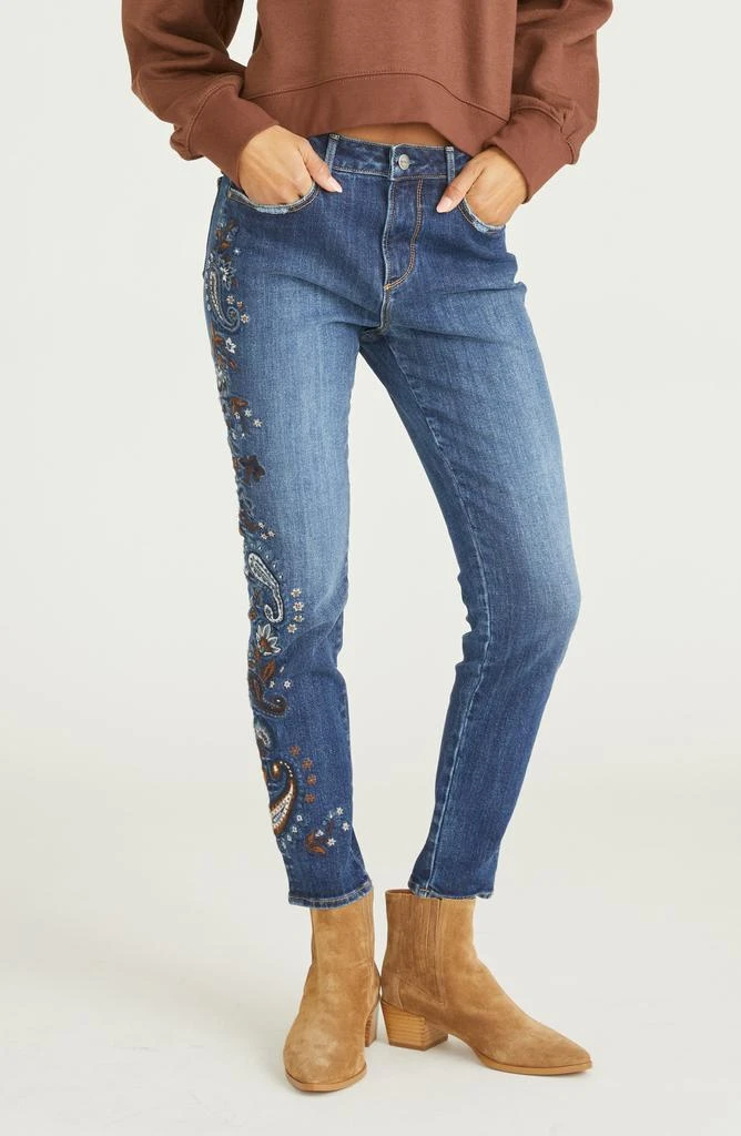 Driftwood Jackie Floral Embroidered Skinny Jeans 1