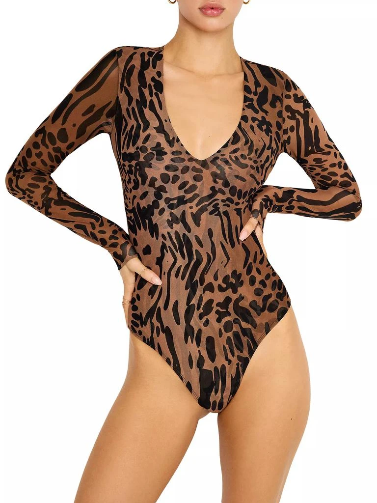 Good American Leopard Mesh Bodysuit 3