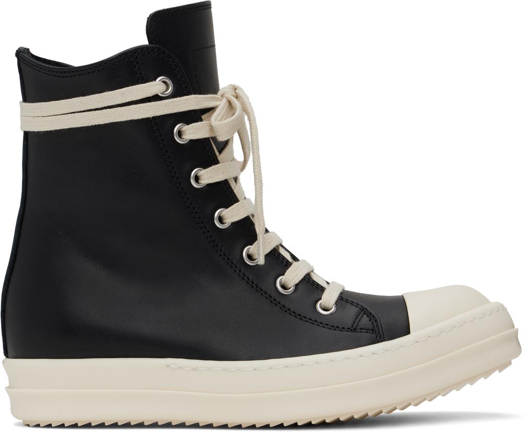 Rick Owens Black Hollywood Calf Leather Sneakers