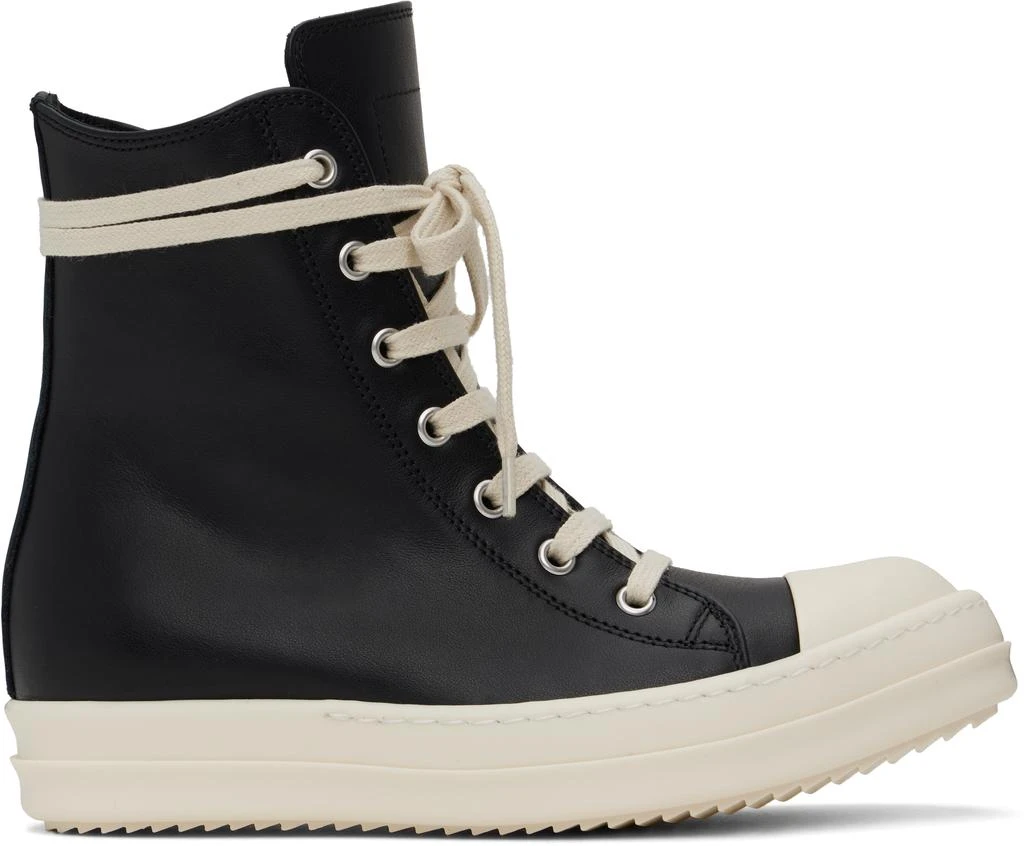 Rick Owens Black Hollywood Calf Leather Sneakers