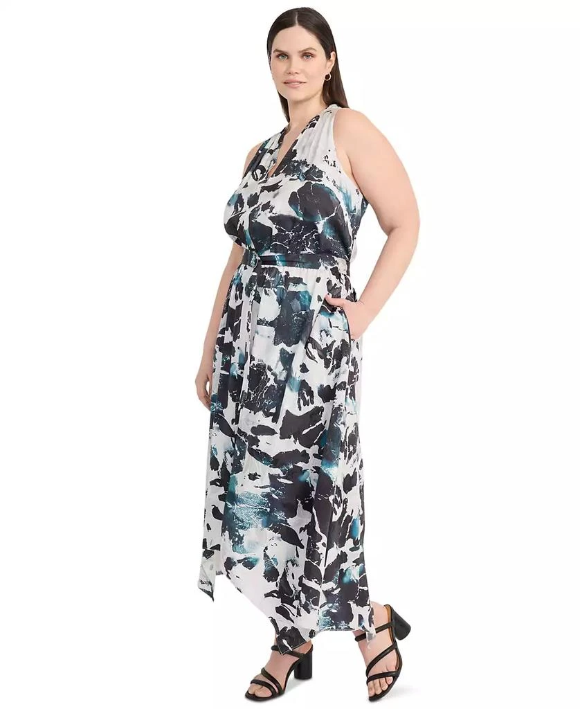 Maggy London Plus Size Printed Asymmetrical Midi Dress 3