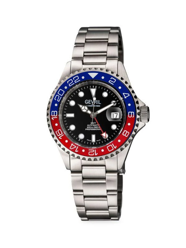 Gevril Wall Street 43MM Stainless Steel Swiss Automatic Bracelet Watch 1