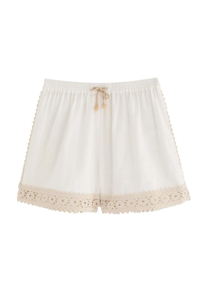 Zimmermann KIDS Wylie crochet-trimmed cotton shorts 1