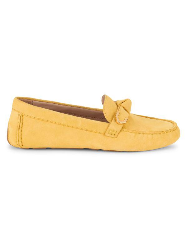 Cole Haan Evelyn Bow Suede Driving Loafers