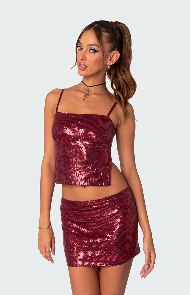 Edikted Cosmo Open Back Sequin Top 1