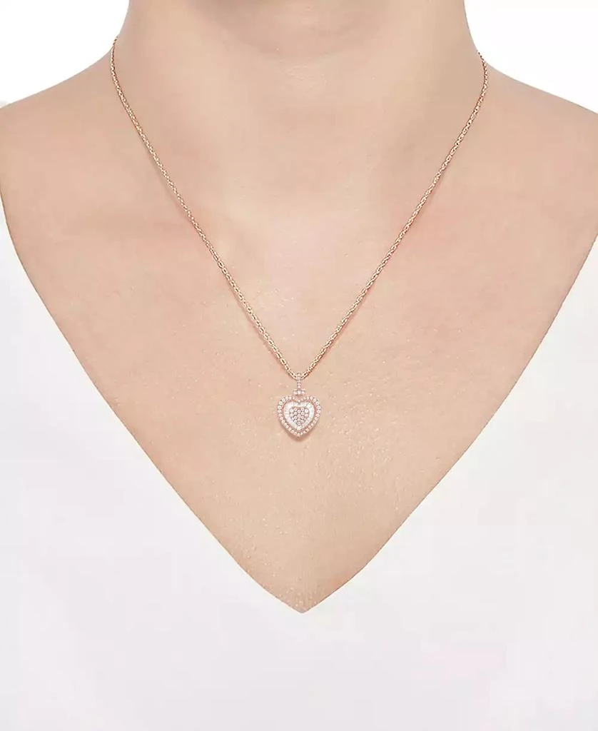 Macy's Diamond Heart 18" Pendant Necklace (1/2 ct. t.w.)  in 14k Rose Gold (Also Available in White Gold) 3