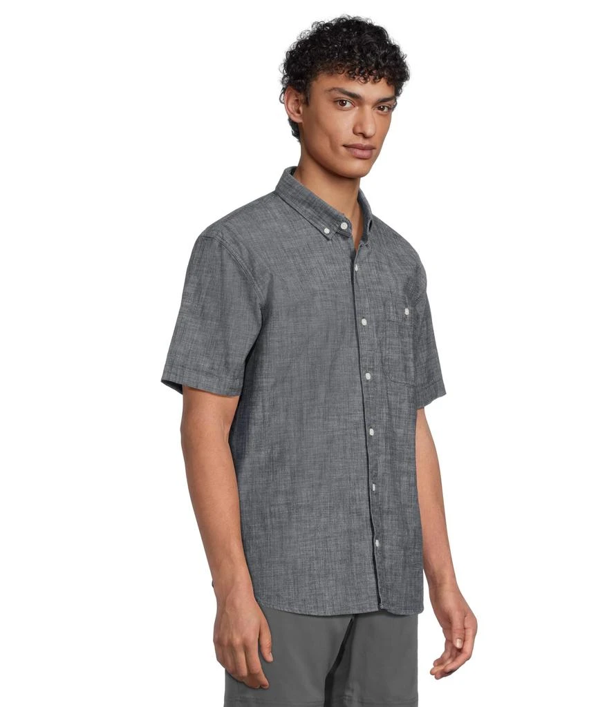L.L.BEAN Comfort Stretch Chambray Shirt Short Sleeve Traditional Fit 2