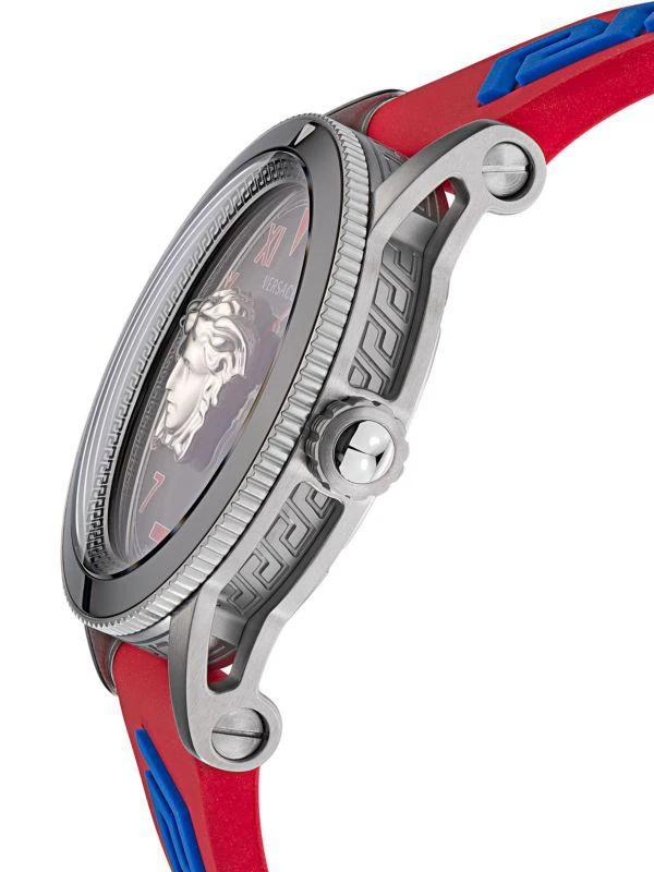 Versace V-Palazzo 43MM Stainless Steel & Silicone Strap Watch 2