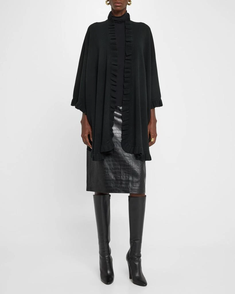 Sofia Cashmere Ruffle-Trim Cashmere Cape 2