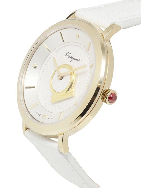 Salvatore Ferragamo Minuetto Stainless Steel Case 
Leather Strap Watch/36MM 3