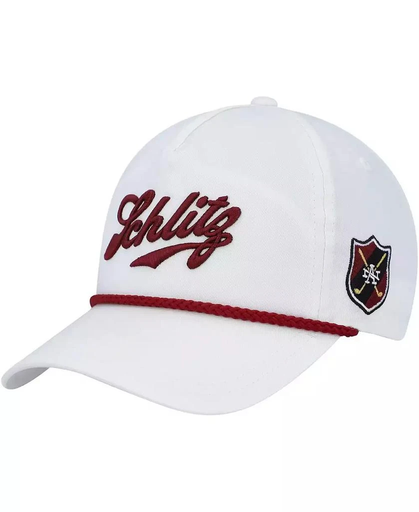American Needle Men's White Schlitz Rope Snapback Hat 1