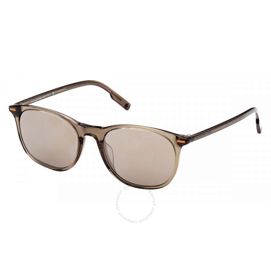 Ermenegildo Zegna Brown Mirror Oval Men's Sunglasses EZ0203 51G 53