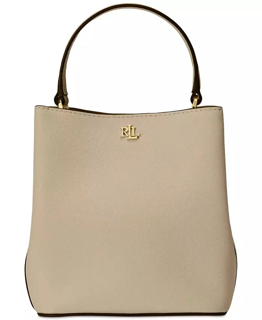 Ralph Lauren Crosshatch Leather Small Reese Bucket Bag