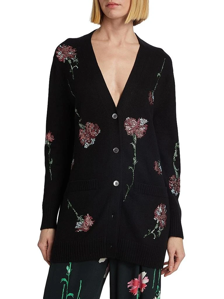Libertine Cecil Beaton Pink Carnation Floral Cashmere Cardigan 3