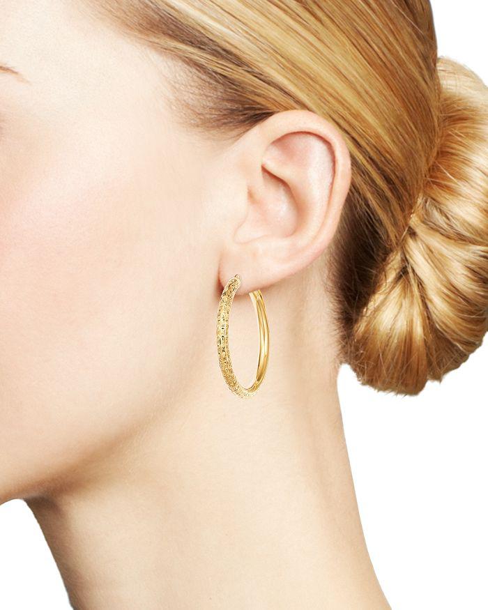 Bloomingdale's Diamond-Cut Tube Hoop Earrings in 14K Yellow Gold