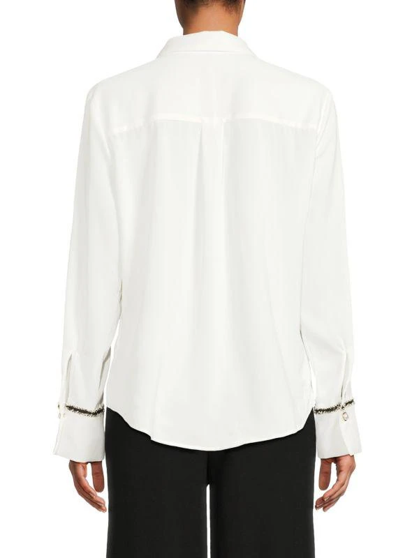 Ellen Tracy Tipped Long-Sleeve Shirt 2