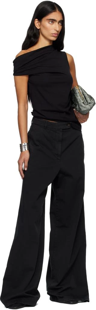 Dries Van Noten Black Cotton Twill Trousers 4