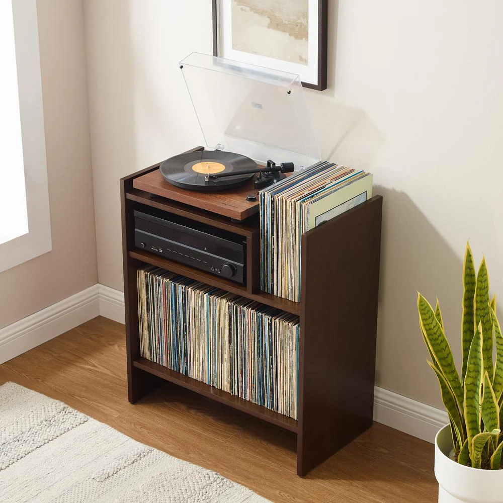 Crosley Portland Turntable Stand In Dark Brown 4