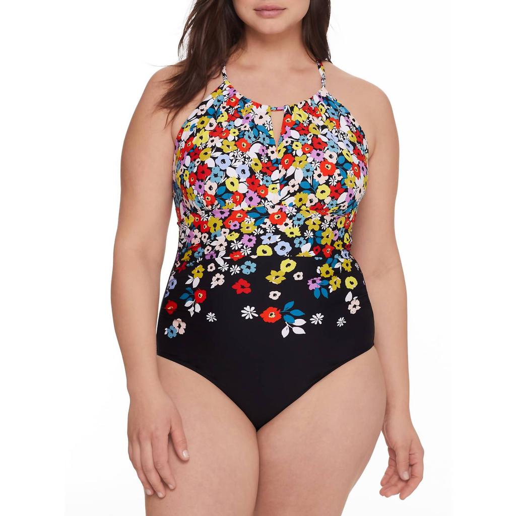 Anne Cole Anne Cole - Vibrant Abstract Floral One-Piece Swimsuit - Plus