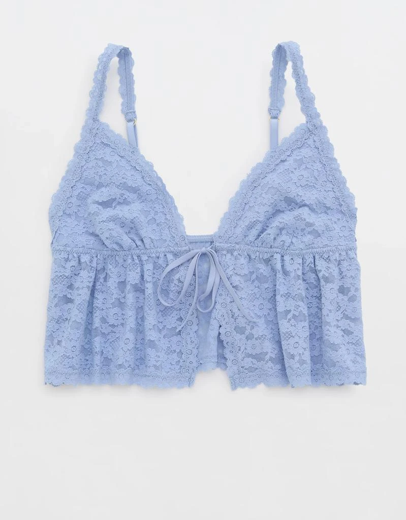 Aerie Show Off Vintage Lace Tie Front Bra Top 4
