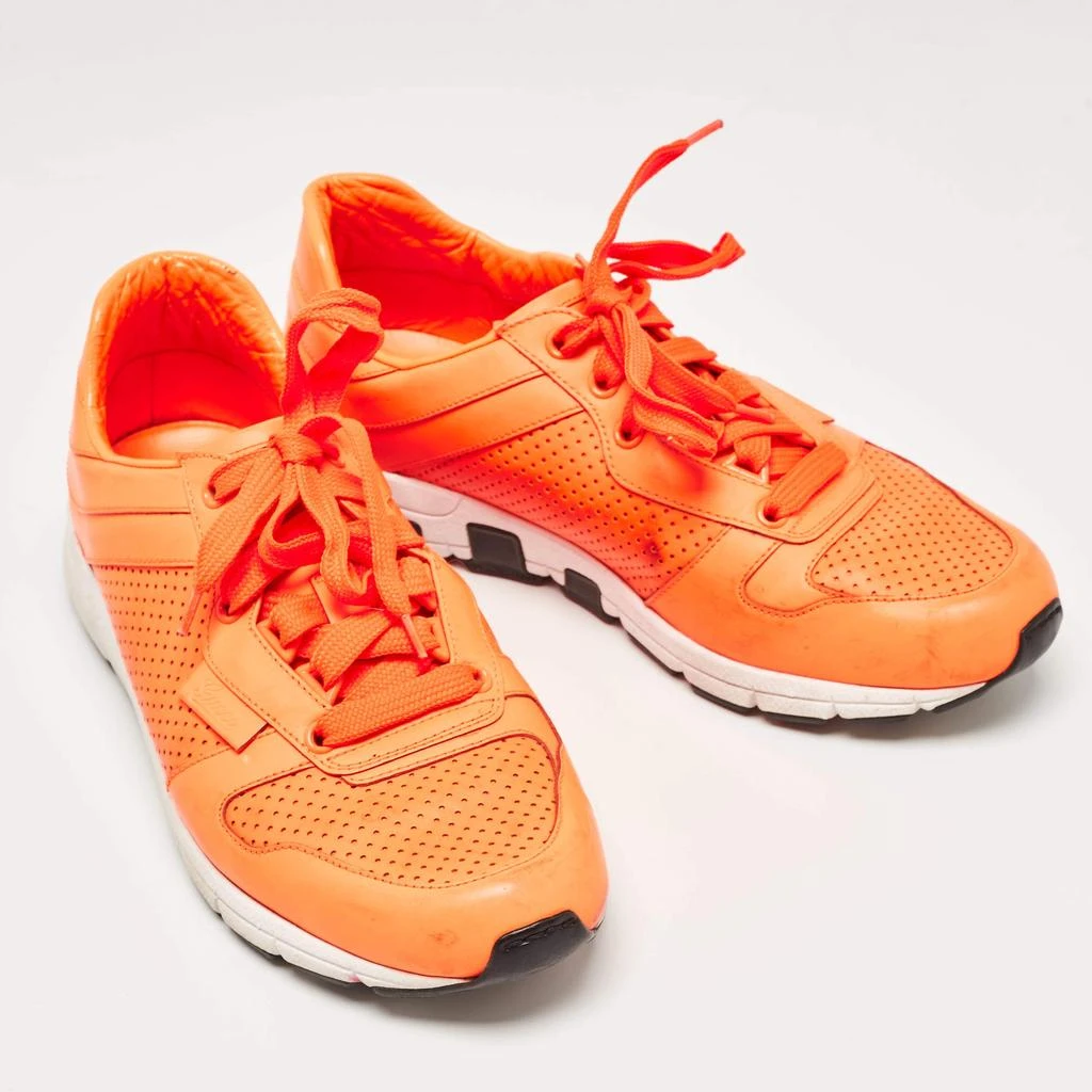Gucci Gucci Neon Orange Perforated Leather Low Top Sneakers Size 40.5 5