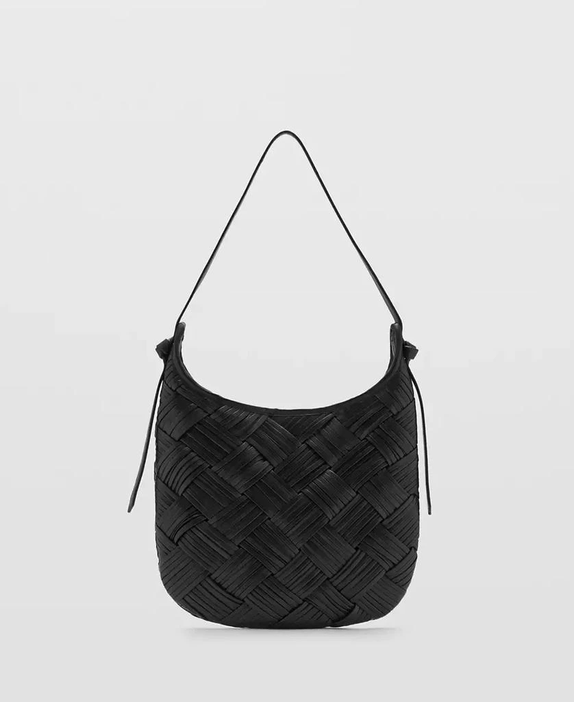 Mango Women's Braided Leather Bag 1