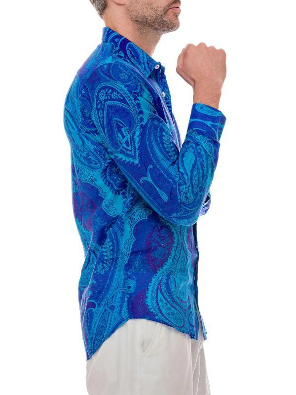 Ranee's Paisley Print Linen Blend Shirt 3