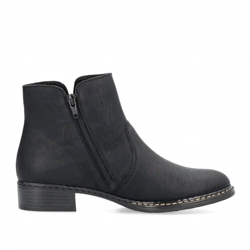 Rieker Women's Conny 75 Ankle Zip Boots In Schwarz/smoke 3
