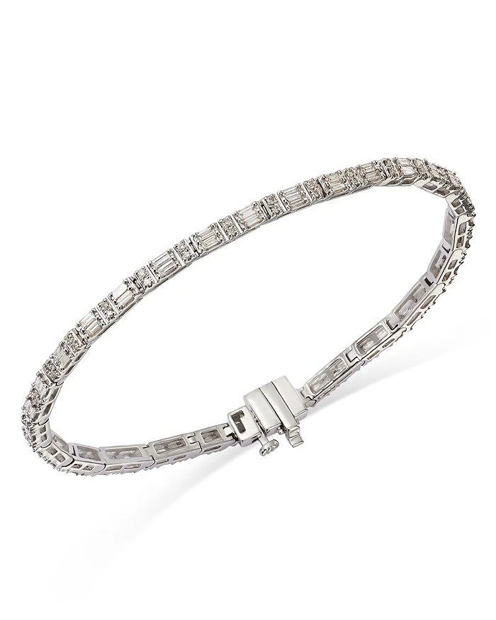 Bloomingdale
s Fine Collection Diamond Round
Baguette Tennis Bracelet in 14K White Gold, 1.4 tcw