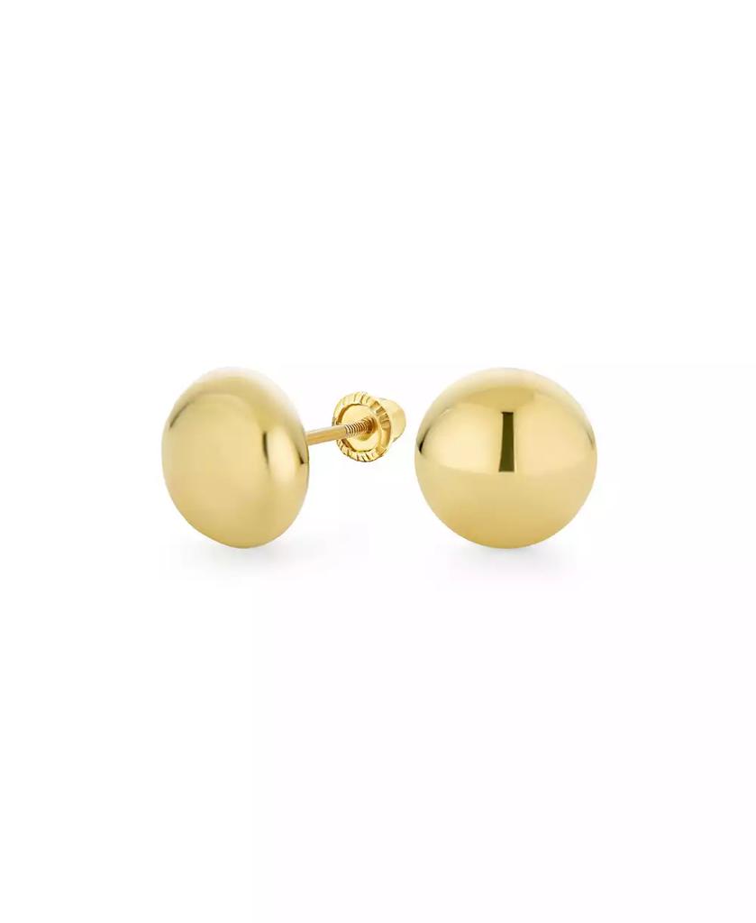 Bling Jewelry Classic Tiny Petite 14K Yellow Gold Round Button Ball Stud Earrings Screw Back