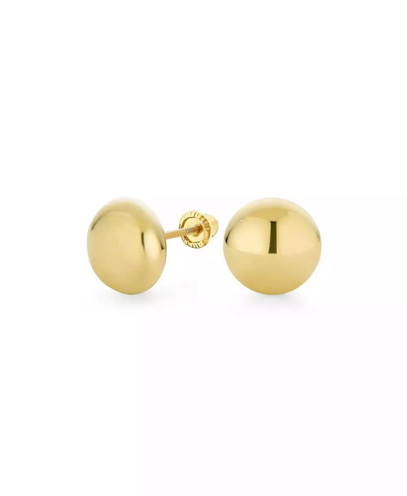 Bling Jewelry Classic Tiny Petite 14K Yellow Gold Round Button Ball Stud Earrings Screw Back 1