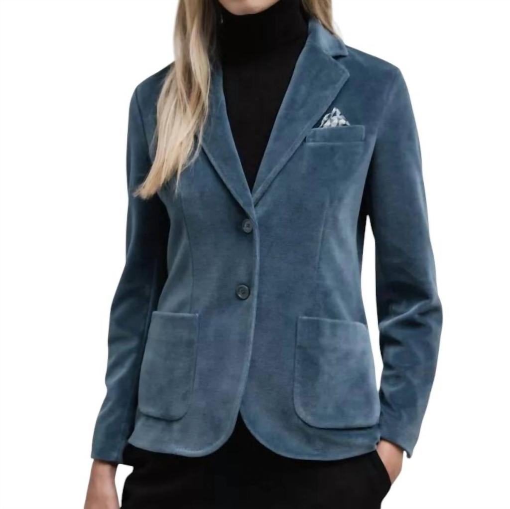 Circolo 1901 Tailored Velvet Blazer In Mineral