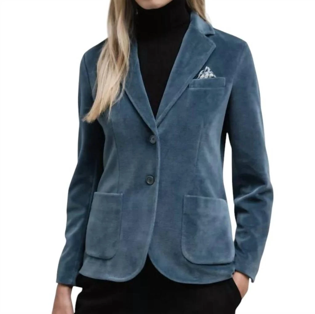 Circolo 1901 Tailored Velvet Blazer In Mineral 1