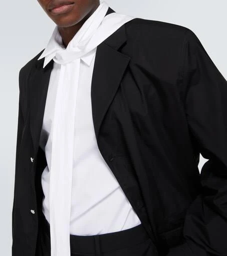 Prada Tie-neck cotton tuxedo shirt 5